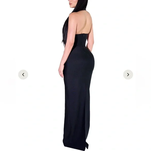 Elegant Black Backless Evening Dress - Picture 2 of 3